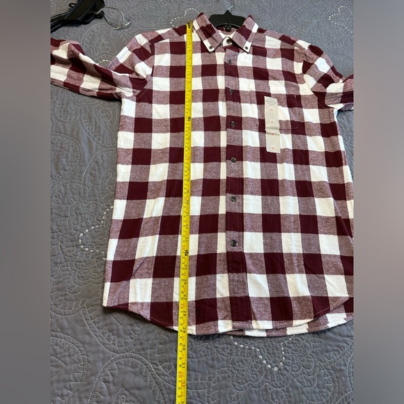 St Johns Bay Men’s Burgundy Buffalo Plaid Button Down Flannel Shirt NWT … - Picture 5 of 8
